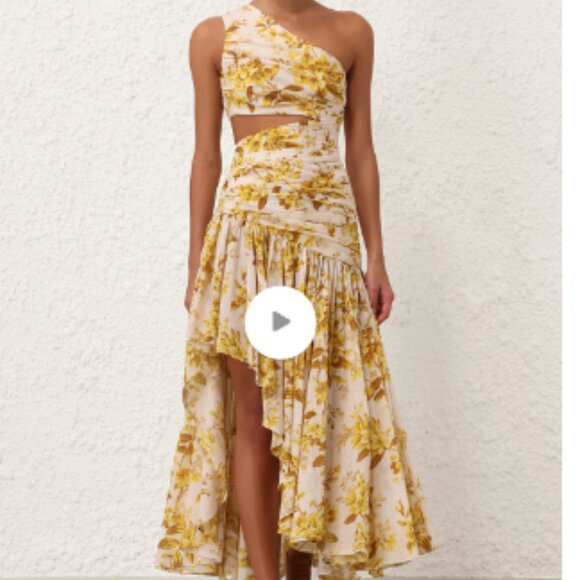 NWT ZIMMERMANN Golden Asymmetric Dress Size 1 Aka US 6 - Picture 1 of 10